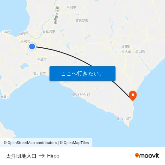 太洋団地入口 to Hiroo map