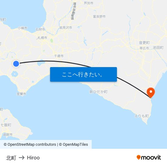 北町 to Hiroo map