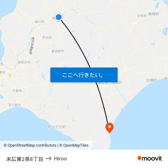 末広東2条8丁目 to Hiroo map