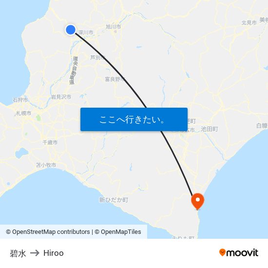 碧水 to Hiroo map