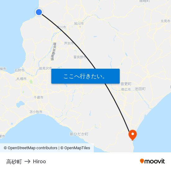 高砂町 to Hiroo map