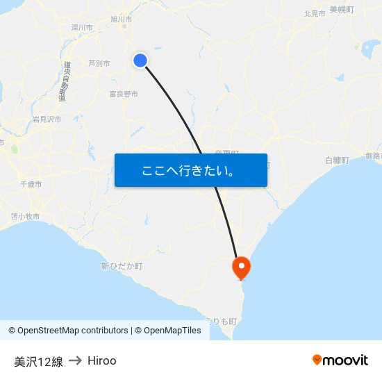 美沢12線 to Hiroo map