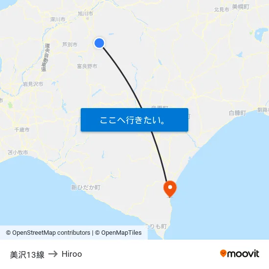 美沢13線 to Hiroo map