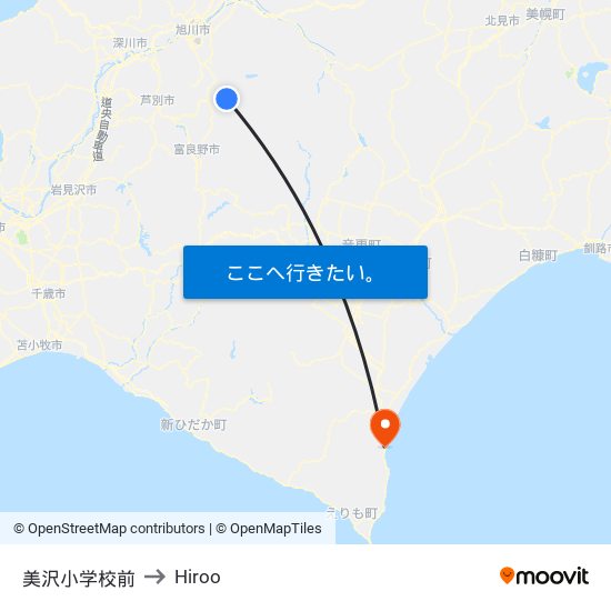 美沢小学校前 to Hiroo map