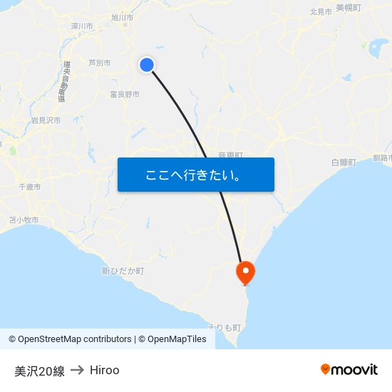 美沢20線 to Hiroo map