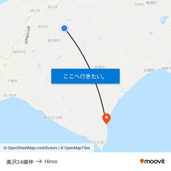 美沢24線仲 to Hiroo map