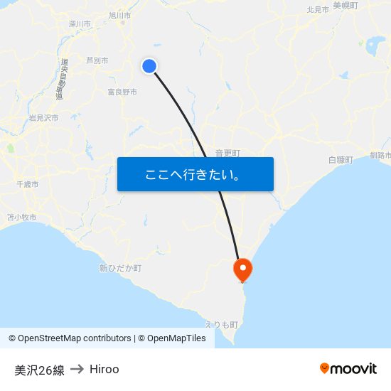 美沢26線 to Hiroo map