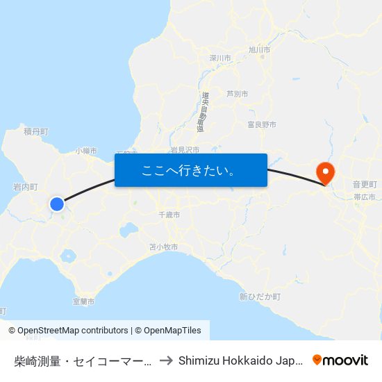 柴崎測量・セイコーマート to Shimizu Hokkaido Japan map