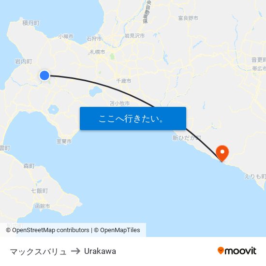 マックスバリュ to Urakawa map