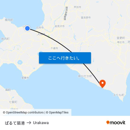 ぱるて築港 to Urakawa map