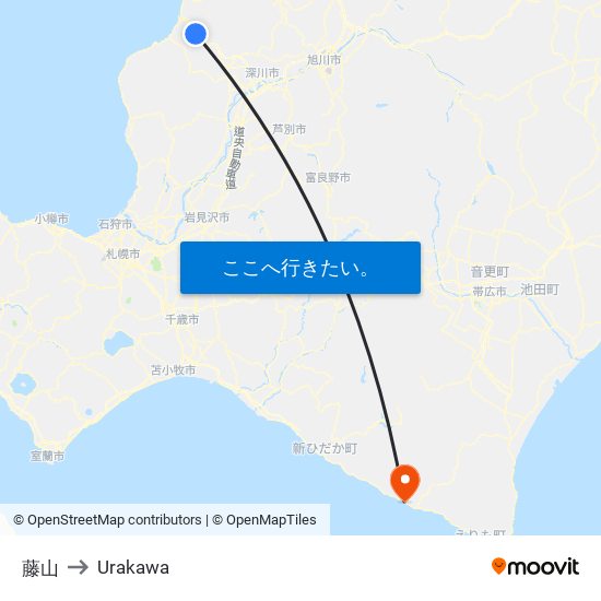 藤山 to Urakawa map