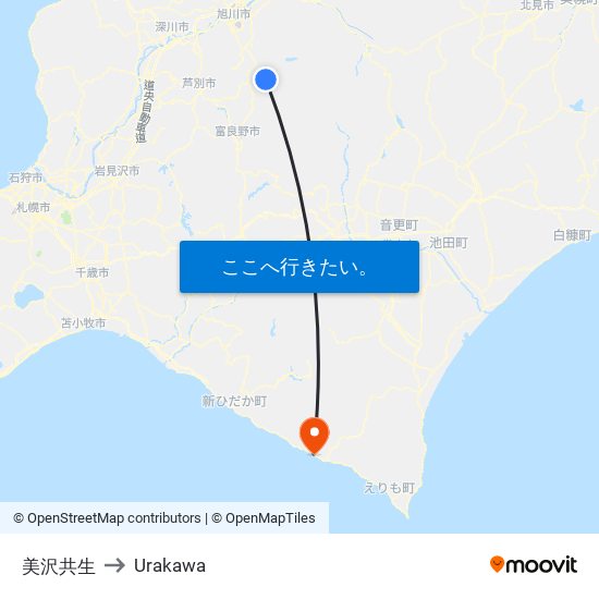 美沢共生 to Urakawa map