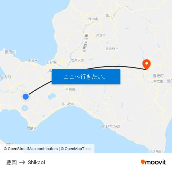 豊岡 to Shikaoi map