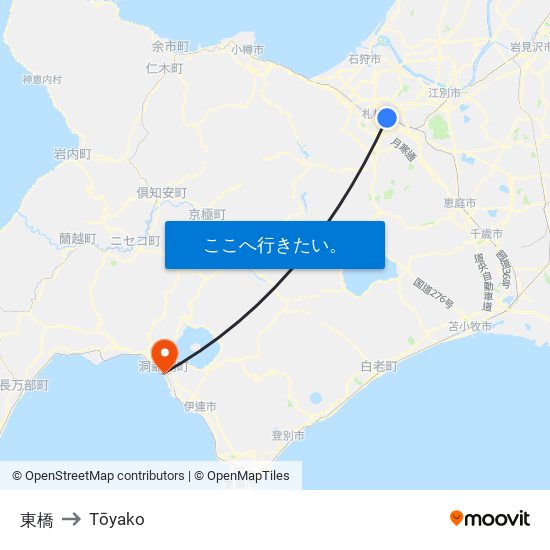 東橋 to Tōyako map