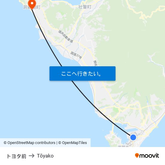 トヨタ前 to Tōyako map