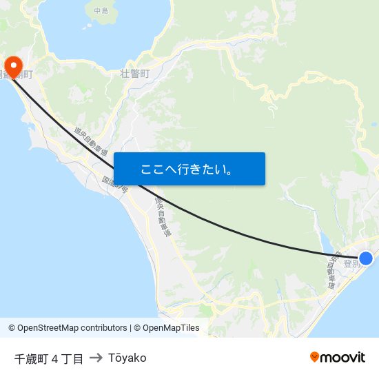 千歳町４丁目 to Tōyako map