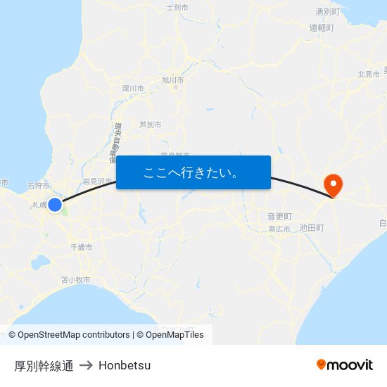 厚別幹線通 to Honbetsu map