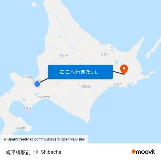 幌平橋駅前 to Shibecha map