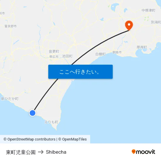 東町児童公園 to Shibecha map