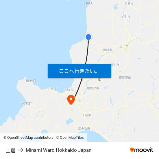 上層 to Minami Ward Hokkaido Japan map