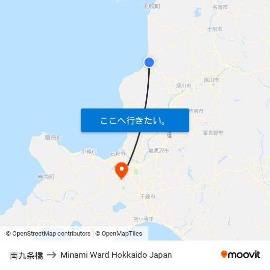 南九条橋 to Minami Ward Hokkaido Japan map