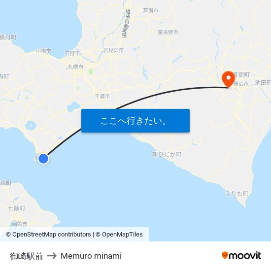 御崎駅前 to Memuro minami map