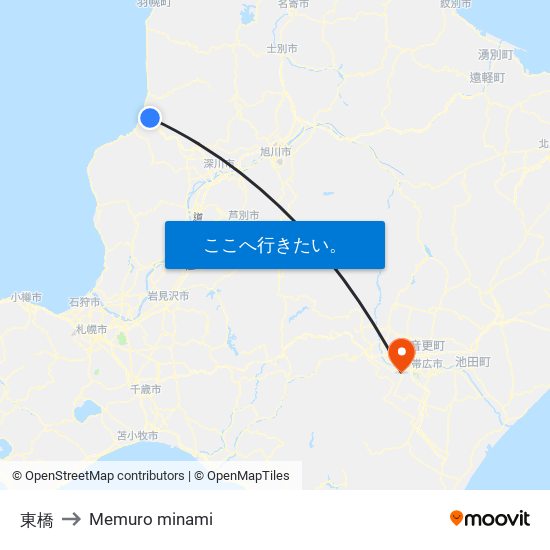 東橋 to Memuro minami map