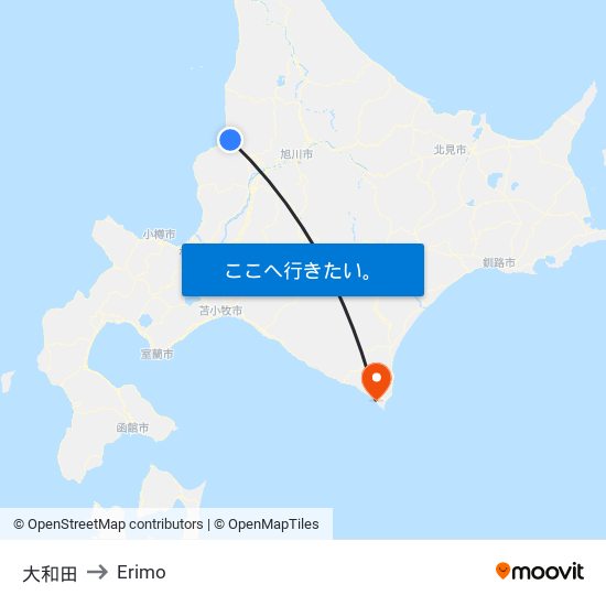 大和田 to Erimo map