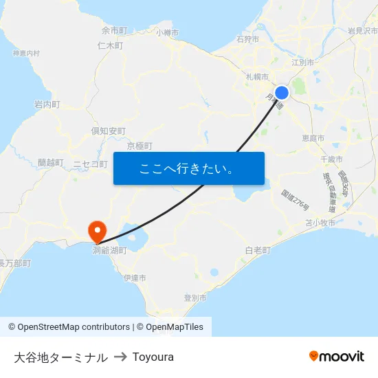 大谷地ターミナル to Toyoura map