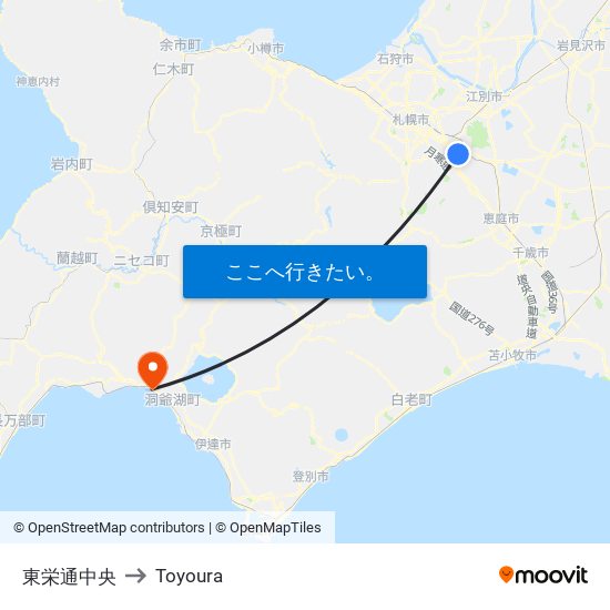 東栄通中央 to Toyoura map