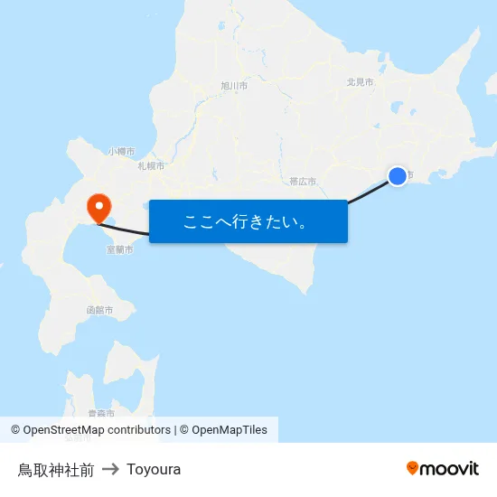 鳥取神社前 to Toyoura map