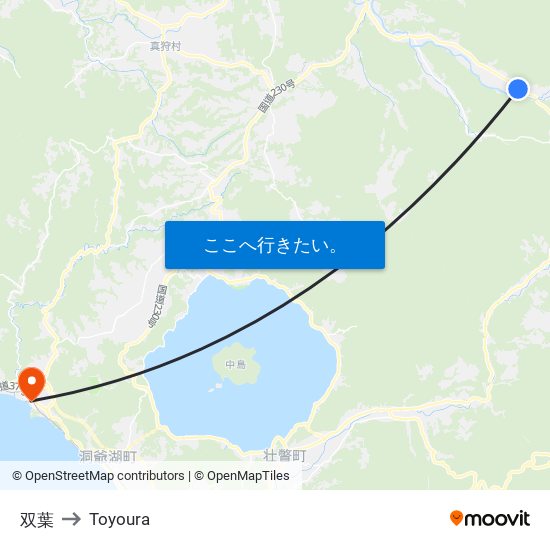 双葉 to Toyoura map