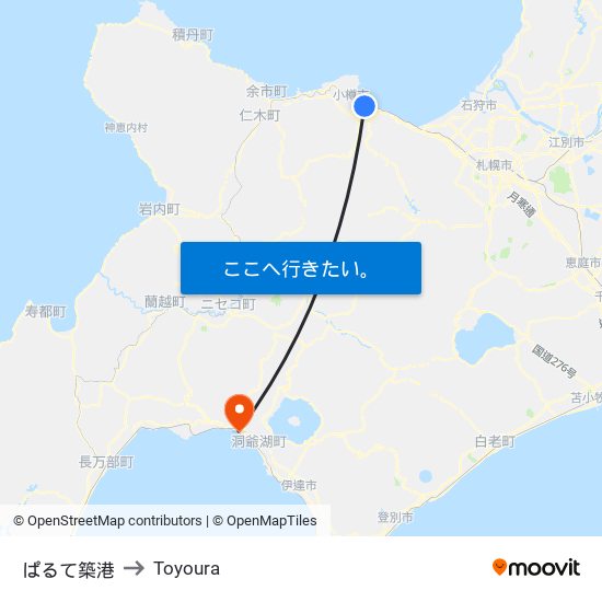 ぱるて築港 to Toyoura map