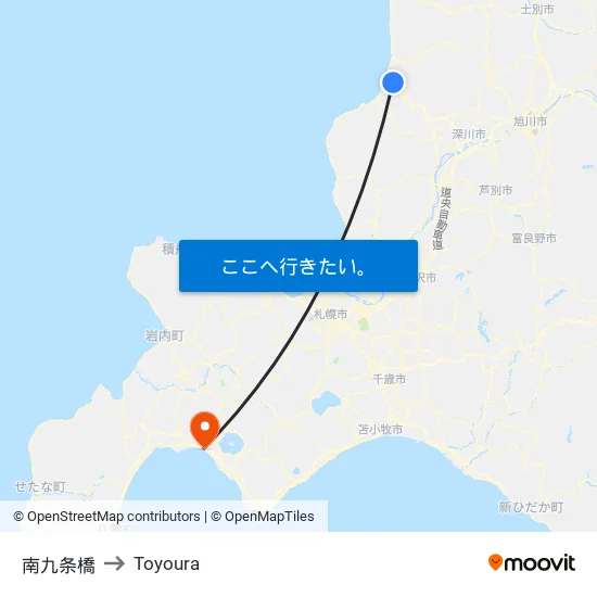 南九条橋 to Toyoura map