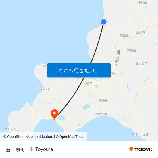 五十嵐町 to Toyoura map