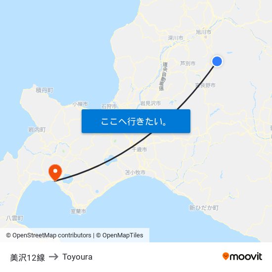 美沢12線 to Toyoura map