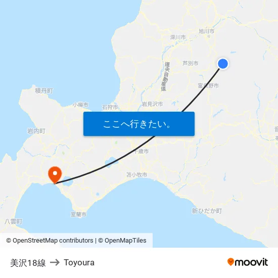 美沢18線 to Toyoura map