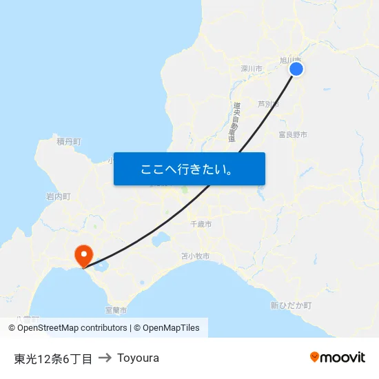 東光12条6丁目 to Toyoura map