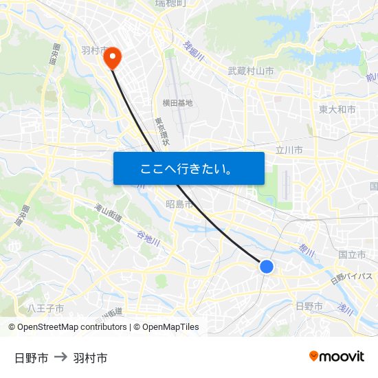 日野市 to 日野市 map