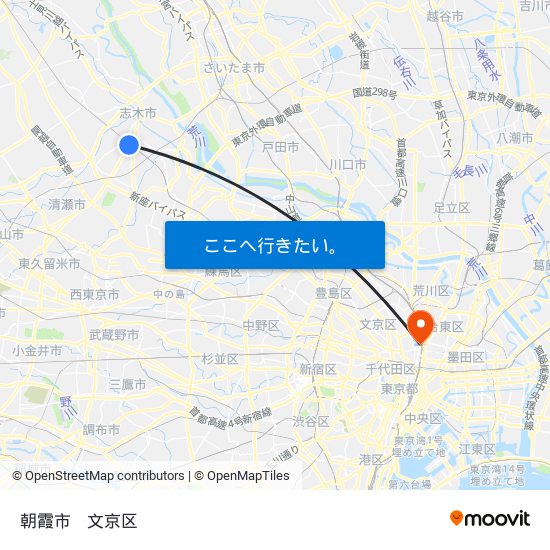 朝霞市 to 朝霞市 map