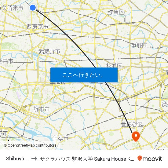 Shibuya Engei to サクラハウス  駒沢大学 Sakura House Komazawa Daigaku map