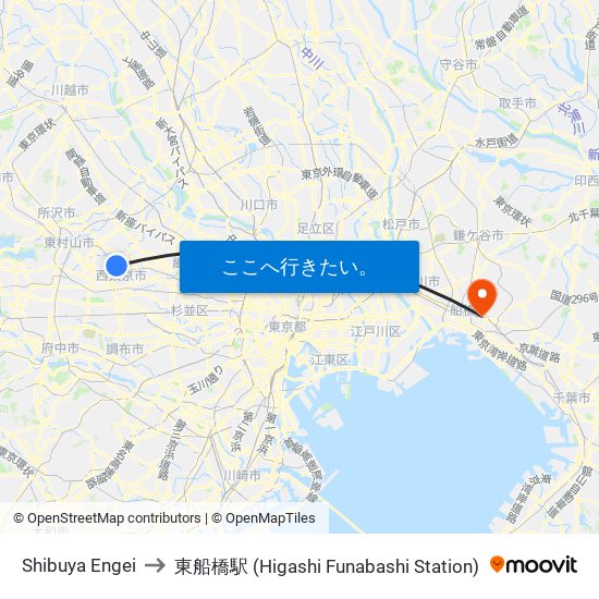 Shibuya Engei to 東船橋駅 (Higashi Funabashi Station) map