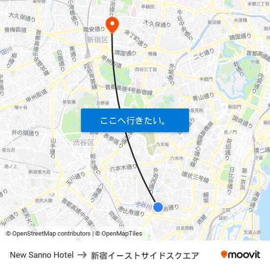 New Sanno Hotel to 新宿イーストサイドスクエア map