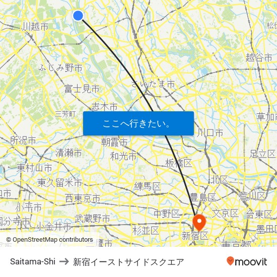 Saitama-Shi to 新宿イーストサイドスクエア map