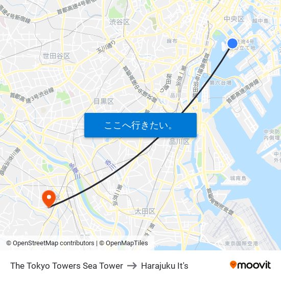 The Tokyo Towers Sea Tower to Harajuku It's map