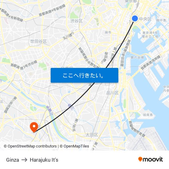 Ginza to Harajuku It's map