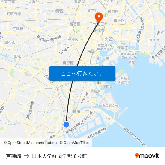 芦穂崎 to 日本大学経済学部 8号館 map