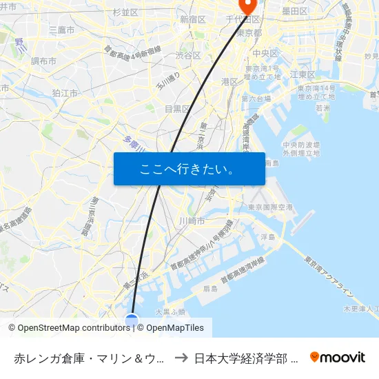 赤レンガ倉庫・マリン＆ウォーク to 日本大学経済学部 8号館 map