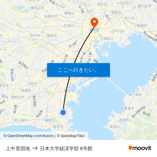 上中里団地 to 日本大学経済学部 8号館 map