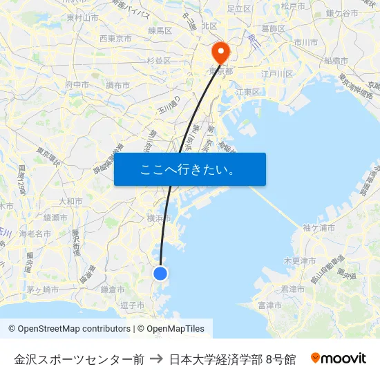 金沢スポーツセンター前 to 日本大学経済学部 8号館 map